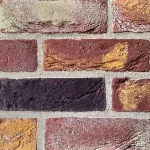 Плитка Бостон 10 Темно-красный с бежево-желтыми нотами, Loft Brick